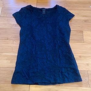 :ann taylor: navy lace top